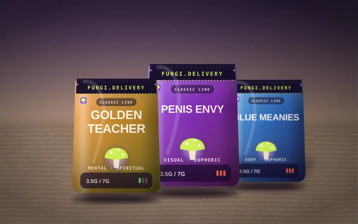 Studio render of dried strain pouches