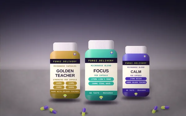 Studio render of microdose capsule jars
