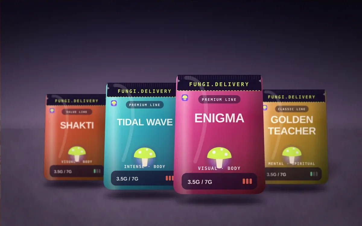 Studio render of four strain pouches