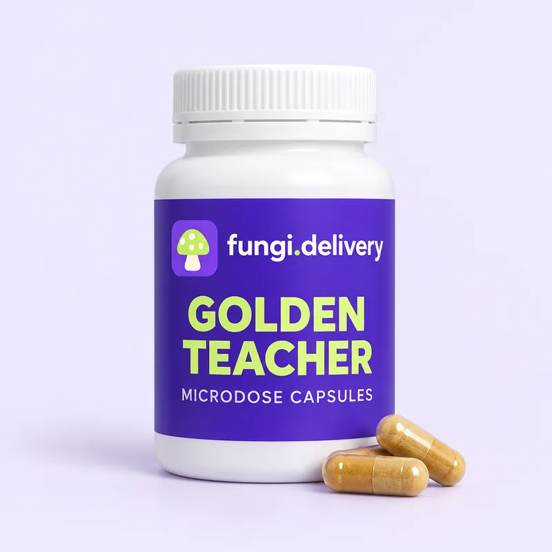 Golden Teacher Capsules packaging