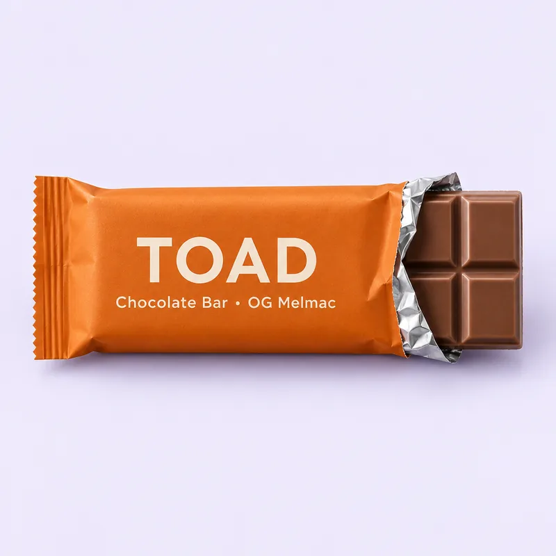 TOAD Chocolate Bar · OG Melmac packaging